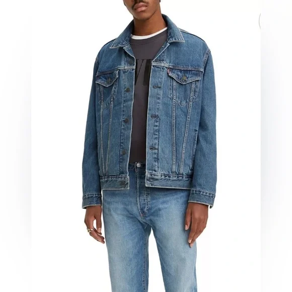 Vintage Levi's ClassicTrucker Jean Jacket in distressed vintage blue Size L - Picture 12 of 12